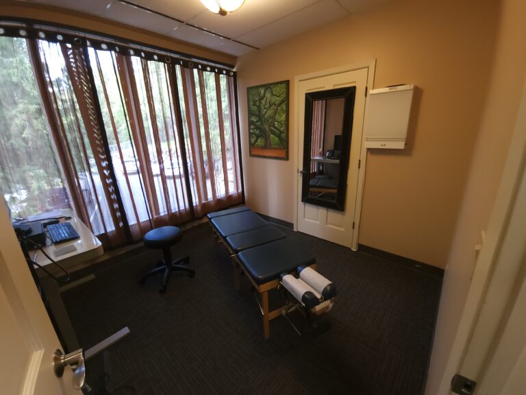 Relaxing treatment room for chiropractic adjustments in Bellevue, WA