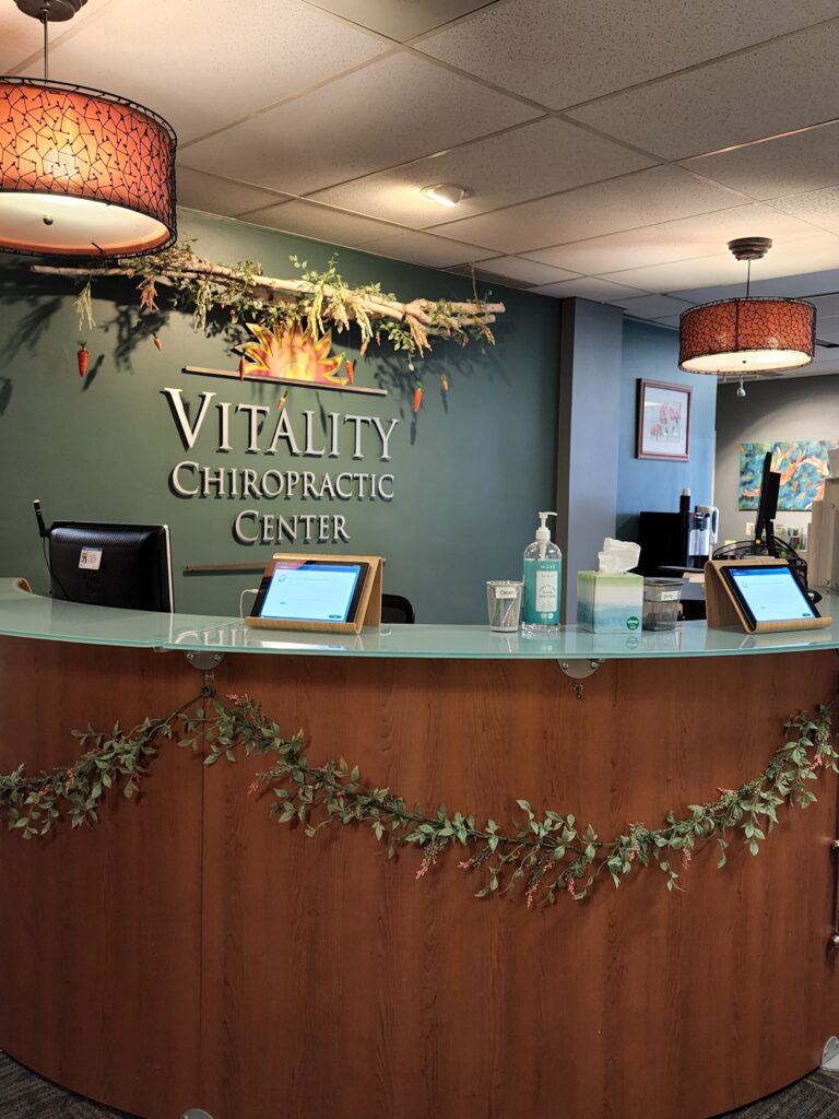 Vitality Chiropractic Center front desk reception in Bellevue, WA